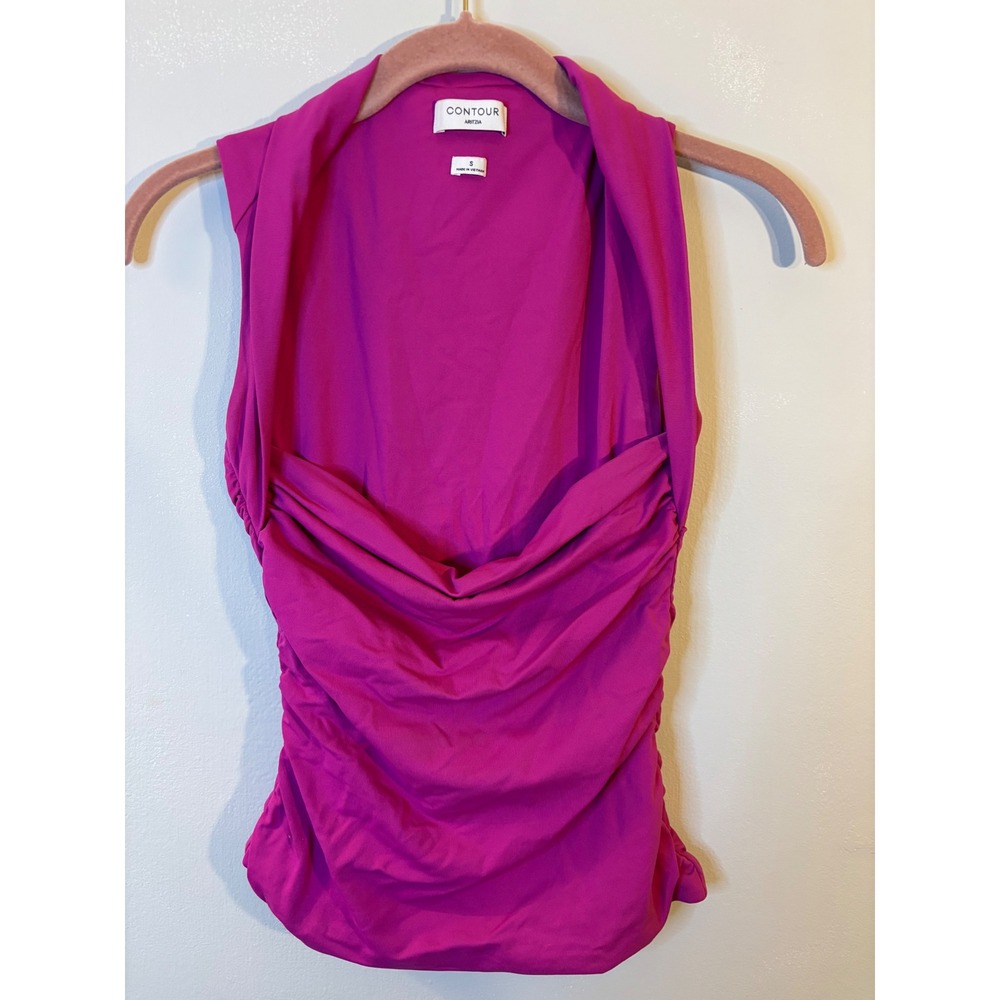 ARITZIA Contour Fuchsia Pink Ruched Top S Stretch